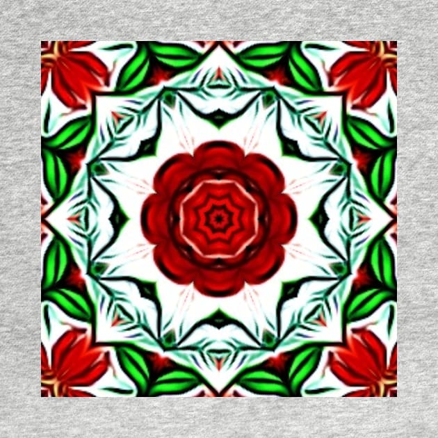 Red and Green Christmas Pattern Number 5 by BubbleMench